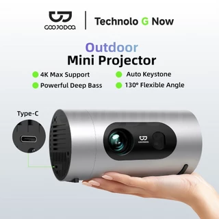 GOOJODOQ Type-C Powered Mini Projector Auto Keystone & Electronic Focus Android 13, Wi-Fi 6 & Bluetooth 4.2