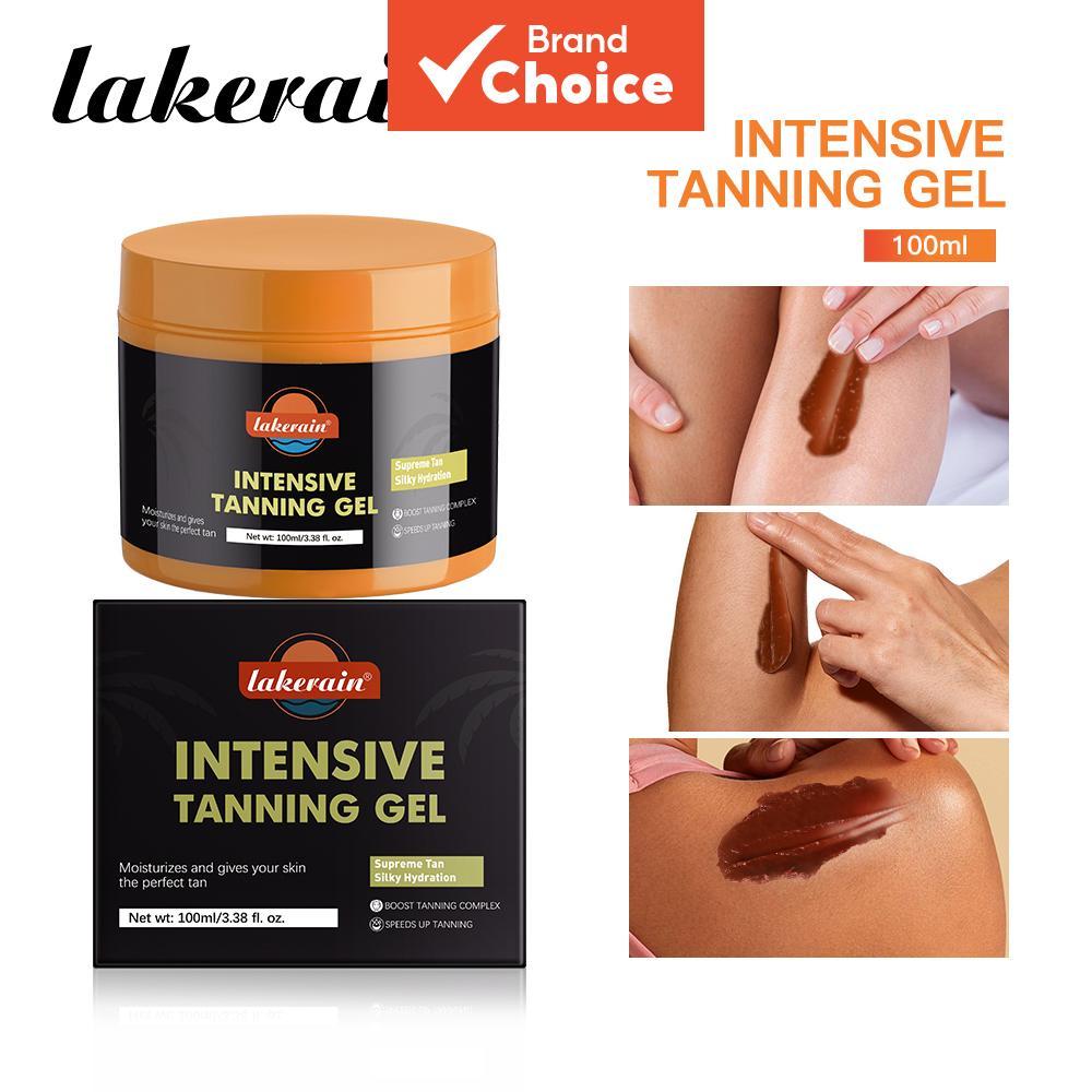 Lakerain เจลเร่งผิวแทนเข้ม - สูตรซึมซาบเร็ว บํารุงผิวชุ่มชื้น พร้อมให้ผิวสีแทนธรรมชาติติดทนนาน กันน้ําได้ ด้วยสารสกัดจากแคโรทีนอยด์ (100 มล.)
