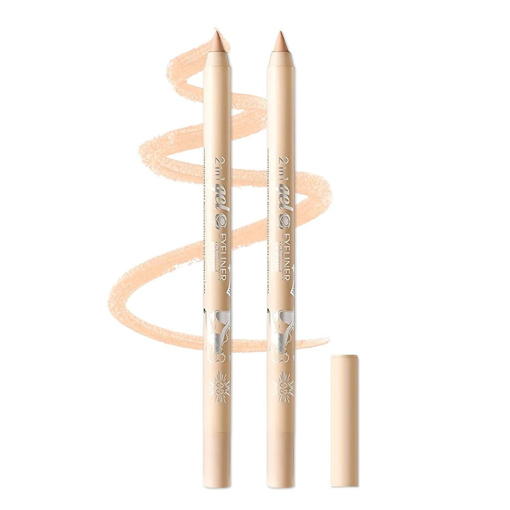 AIUEO Nude Eyeliner 2PCS Gel Long Lasting Waterproof Smooth Eye Makeup, delineador de o