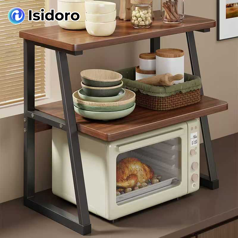 Isidoro ชั้นวางของไมโครเวฟ 2/3层 ตู้เก็บของหลายชั้น ครัวบ้าน เรียบง่าย เคาน์เตอร์ เตาอบ หม้อหุงข้าว ชั้นวางของตาราง