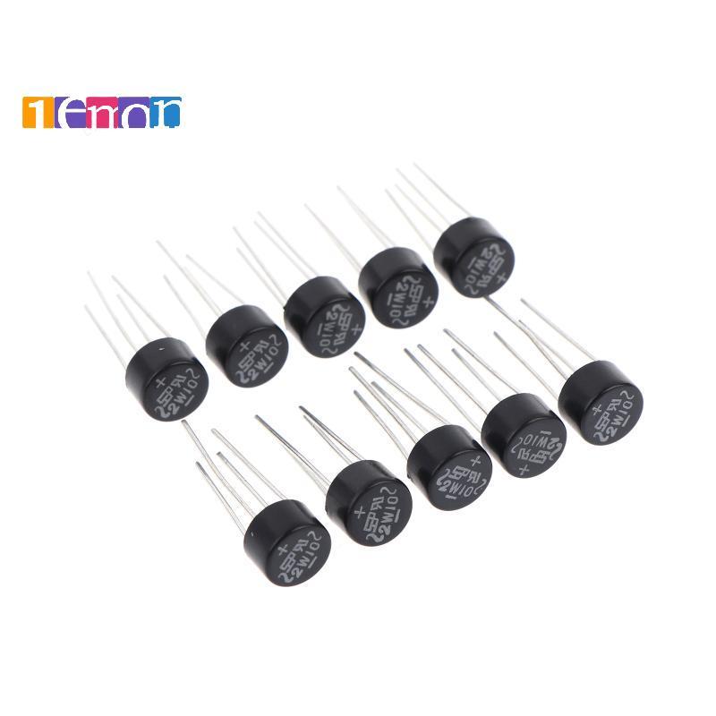 [Lemon] 10/20/30 ชิ้นใหม่ 2W10 2A/1000 V Diode Bridge Rectifier รอบ Vridge Bridge Sta ใหม่