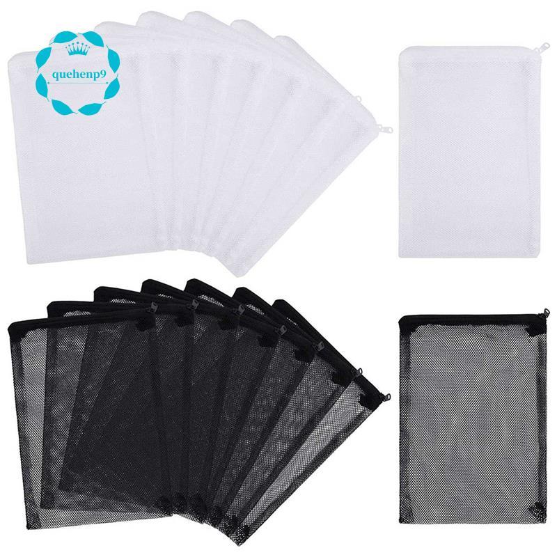 16 ชิ้น Aquarium Mesh Media Filter Bags, Nylon Media Filter Mesh Bags with Zipper (สําหรับ Particula