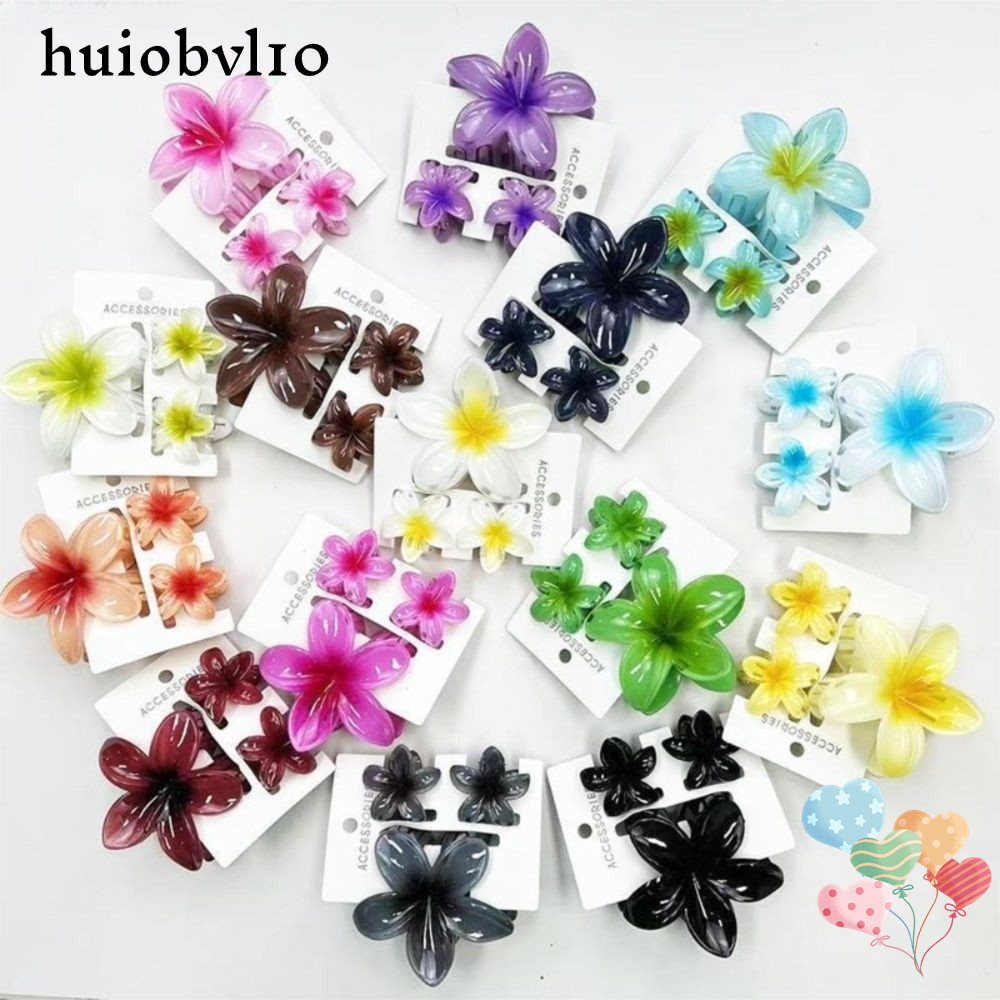 กรงเล็บผมและหนีบผม 3 ชิ้น/set สีฮาวายดอกไม้ สำหรับชายหาด