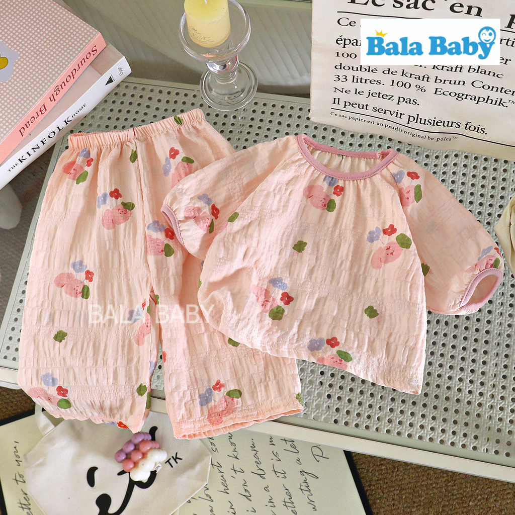 ชุดนอนเด็กผู้หญิง เซ็ตเสื้อ+กางเกง ลายเกาหลี Size80-120cm SYC01 thumbnail 6