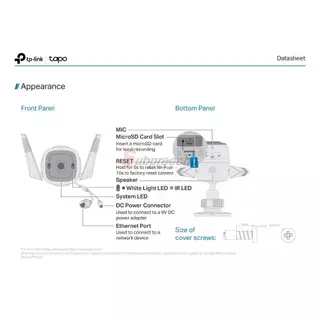 Tapo C320WS / Tapo กล้องวงจรปิด 4 MP (Lens3.18mm) (Wi-Fi) Outdoor Security Camera