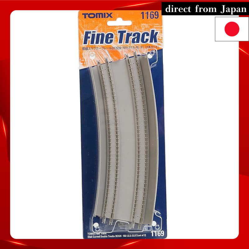 TOMIX N Gauge Double Track Slab Curve Rail DC539 502-22.5-SL F Set of 2 1169 Railway Model Accessori