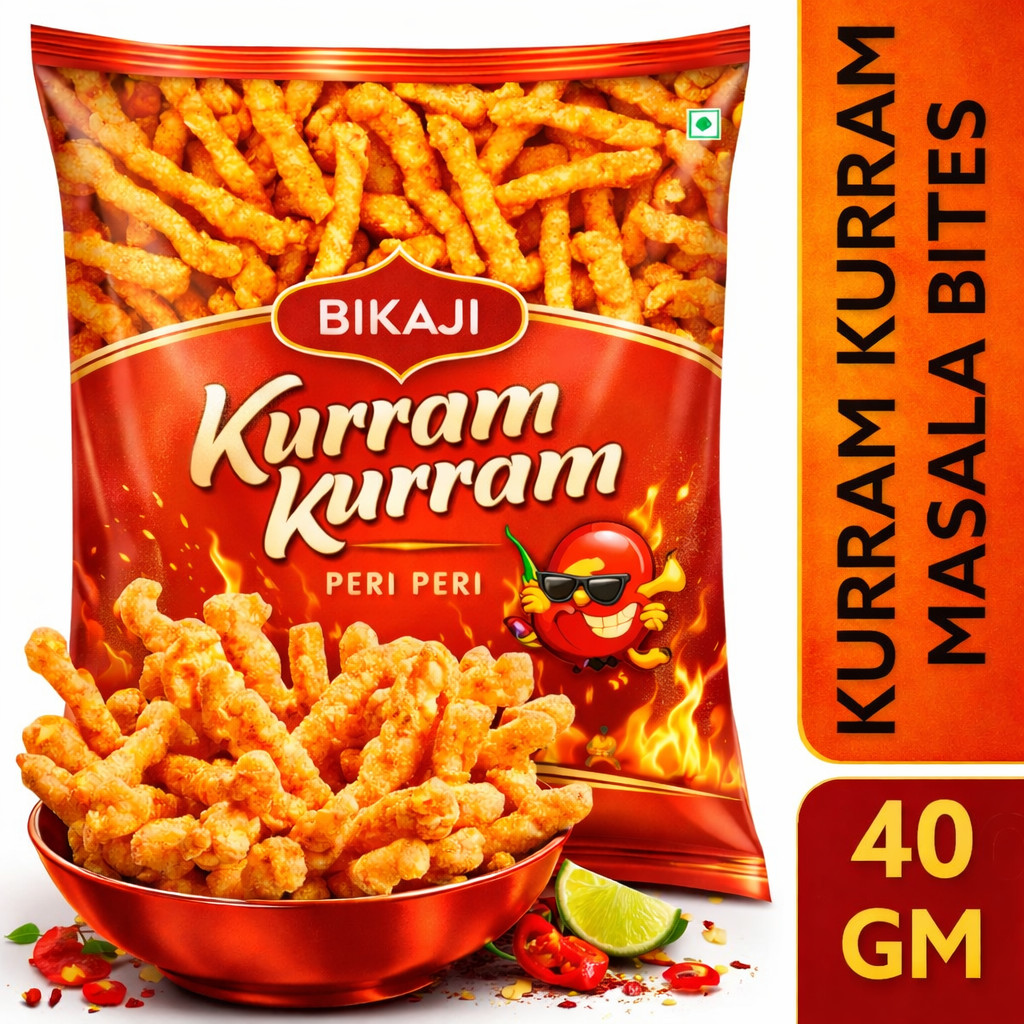 Bikaji KURKURE Kurram Kurram MasalaChips 40g.