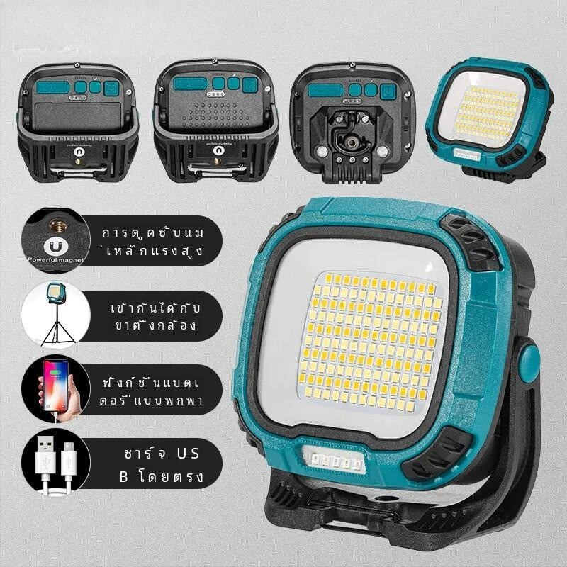 🔥COD🔥Strong Light COB ไฟฉาย USB ชาร์จไฟฉายแบบพกพากลางแจ้ง Power Bank Camping ตกปลาฉุกเฉินโคมไฟทํางาน Hook