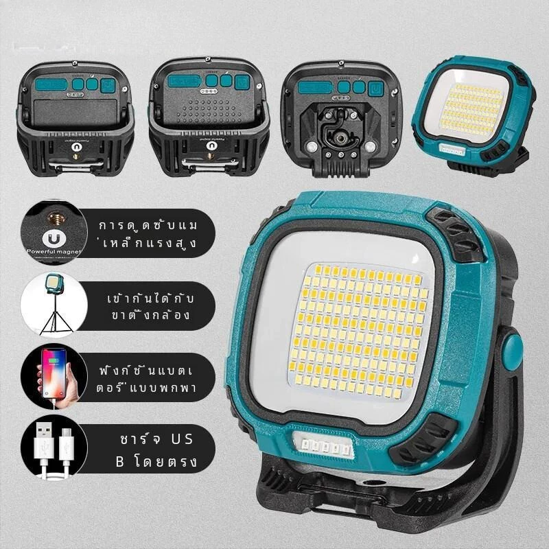🔥COD🔥Strong Light COB ไฟฉาย USB ชาร์จไฟฉายแบบพกพากลางแจ้ง Power Bank Camping ตกปลาฉุกเฉินโคมไฟทํางาน Hook