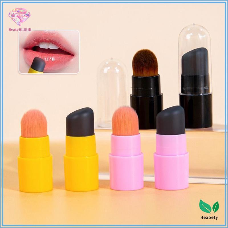 Heabety Mini Silicone Lip Brush Angled CONCEALER Makeup Brush Tool Portable Round Head Soft Lipsti B