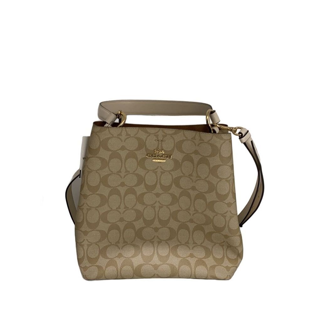 COACH handbags Town bucket Leather BEG All-over print C2081-91512 2 way Direct from Japan Secondhand