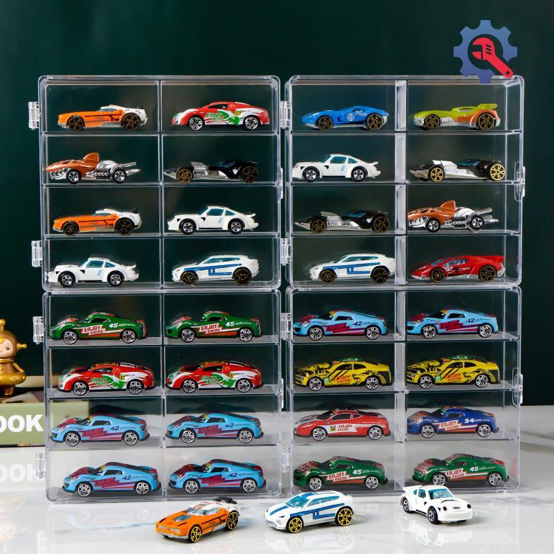 [GEX] 1:64 Scale Car Model Storage Box 8 Slot Clear Display Shelf Toy Car Dust Storage Container For