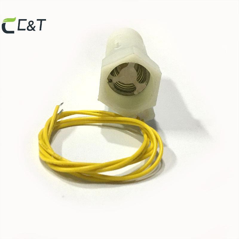 C & T 1pcs ลูกสูบประเภทสวิตช์การไหลของน้ํา 0.75-5L/นาทีพลาสติก Water Flowmeter AC 220V/0.1A well