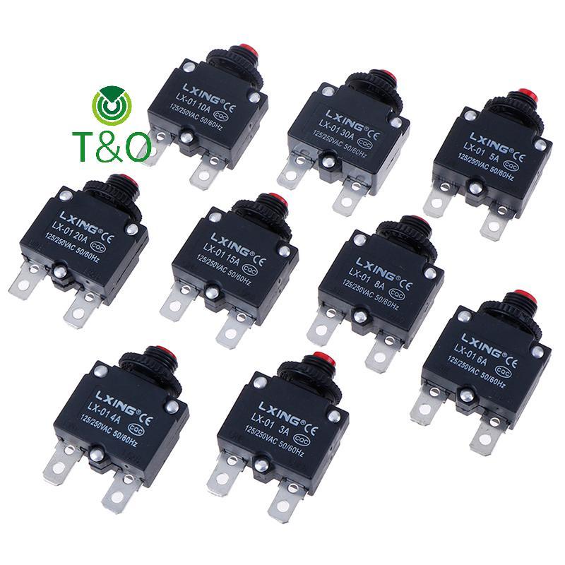 [T&OT] Circuit Breaker Overload Protector Switch Fuse 3A 4A 5A 6A 8A 10A 15A 20A 30A [ใหม่]