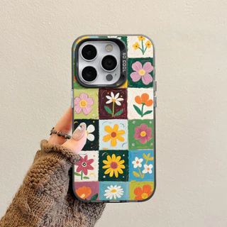 เคสสำหรับ iPhone 16 13 11 15 Pro XS XR 15 14 Plus 11 12 13 14 Pro Max 7+ 8+ XS Max เคสโทรศัพท์กันกระแทกลายดอกไม้การ์ตูนเ