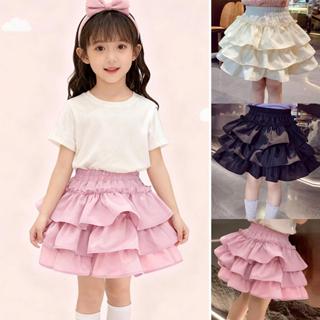 กระโปรงเค้กอัดพลีทสไตล์ใหม่สําหรับเด็กผู้หญิงกระโปรงสั้นพองๆ…