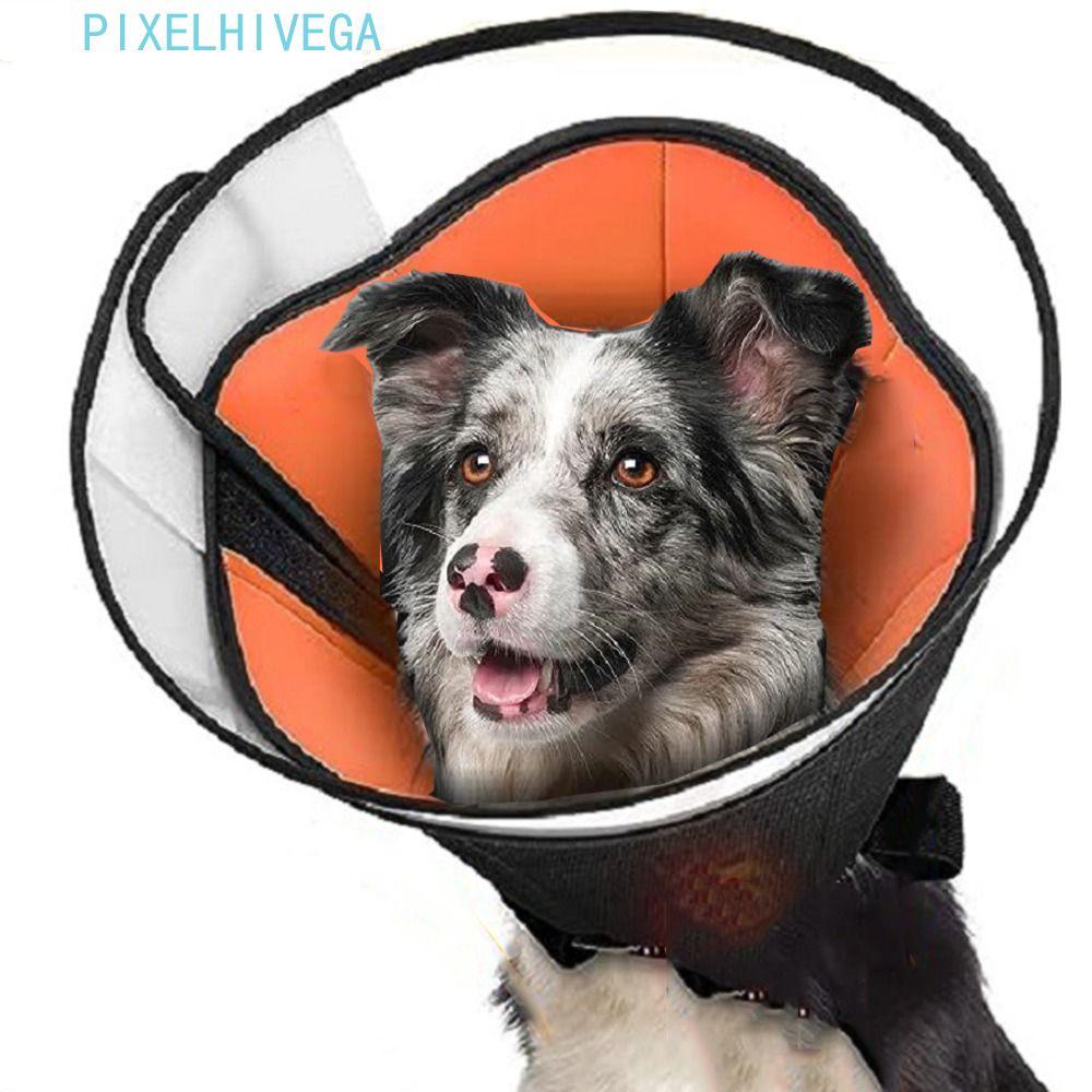 PIXELHIVEGA Pet Anti-bite Collar, Soft Lightweight Dog Cone, Safety Breathable Adjustable Anti-Bite Recovery Collar After Operation