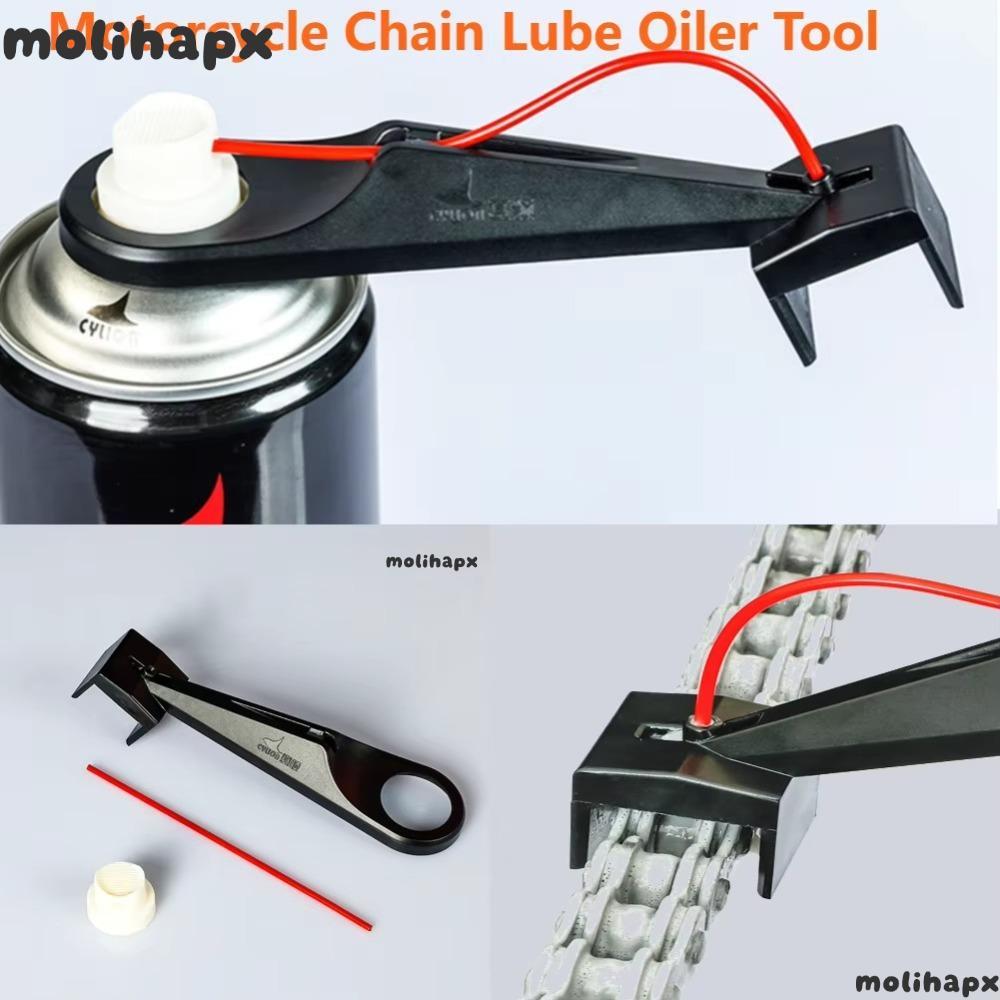 MOLIH โซ่รถจักรยานยนต์ Lube Applicator,น้ําหนักเบาสี่ช่องหัวฉีดMess-Free Chain Wax Chain Cleanerเครื่องมือ,ทนทานPPโซ่รถจักรยานยนต์Oilerสเปรย์เกียร์เครื่องมือ