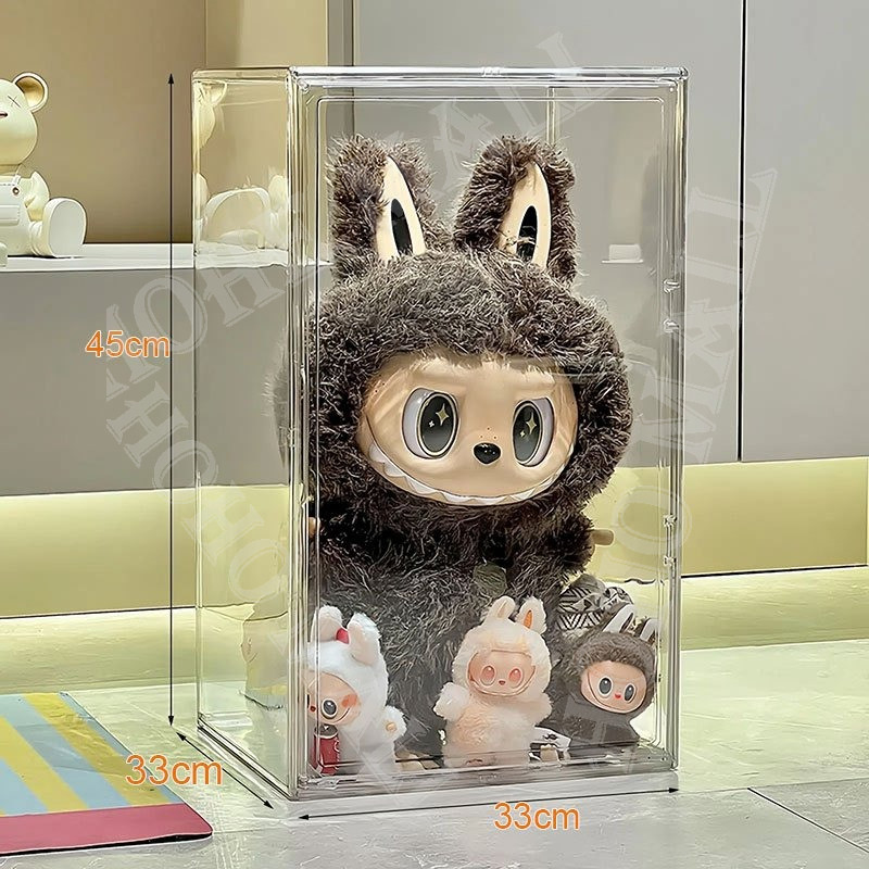 กล่องอะคริลิค ขนาด 33*33 สูง 45 เซน กล่องใส่ Labubu รุ่นสูง 45 cm กล่องครอบโมเดล กล่องเก็บของโปร่งใสหรูหรา รูปที่ 5