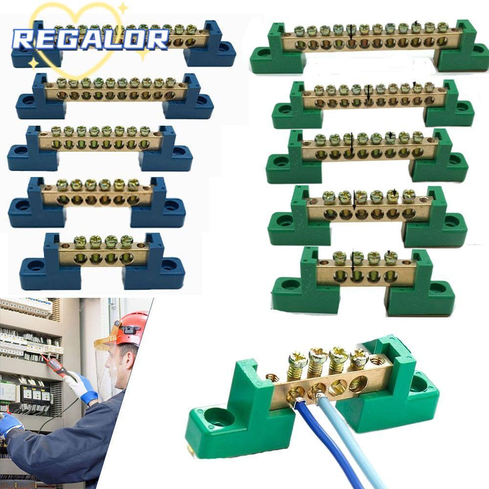 REGOR0G Distribution Box Connection Flame Distribution Box Brass Strip Protection Copper Terminal Bl