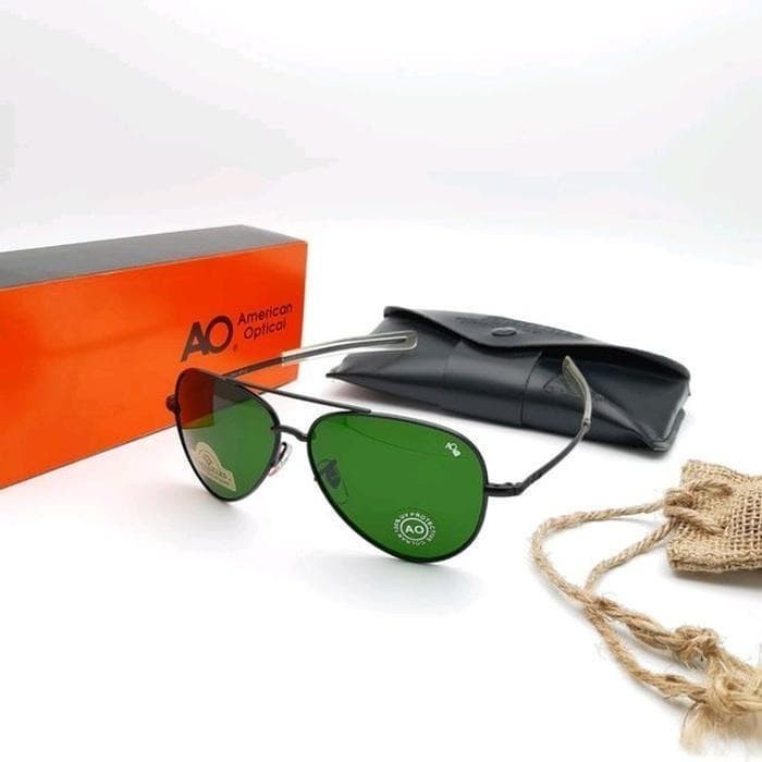 S, , , ผู้ชาย American Optical AO Polarized Pilot Aviator แว่นกันแดด S