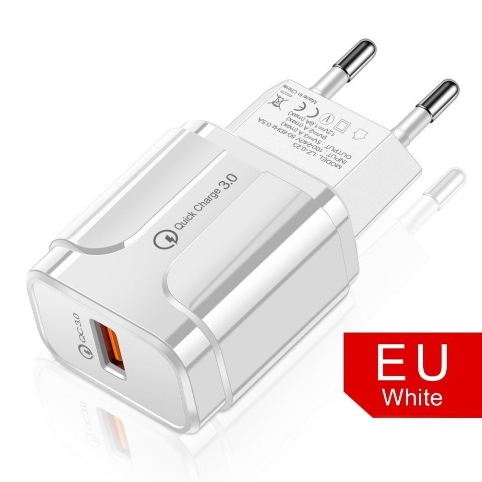 QC หัวมาตรฐาน 5V3A9v2A12v fasQC หัวชาร์จมาตรฐานยุโรป 5V3A9v2A12v Fast CHARGING 3.0 Charger Android H