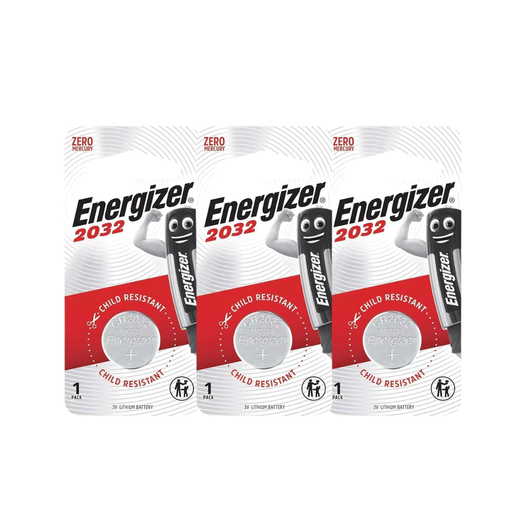 (แพ็ก1 x3) ถ่านกระดุมลิเธียม Energizer CR2032 แพ็ก 1 ENERGIZER LITHIUM ECR 2032 BS1 PACK1 x3