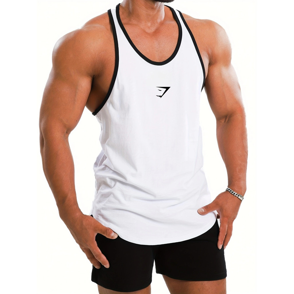 เสื้อยืดสำหรับออกกำลังกายGYMSHARK สำหรับผู้ชาย - แห้งไว ทำจากฝ้าย ใช้ได้ทั้งวิ่งและบาสเกตบอล