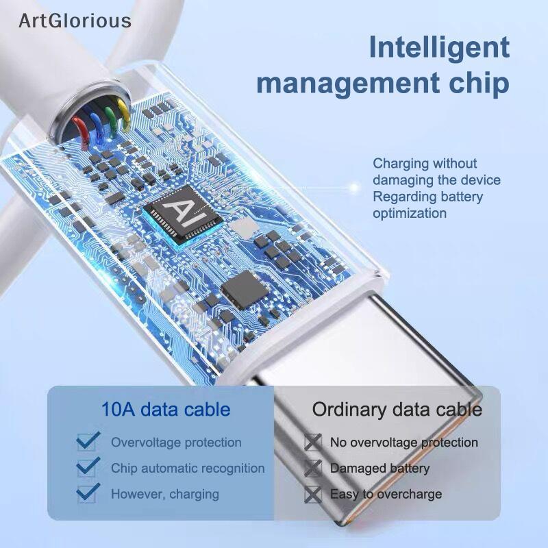 Art Universal 120W10A Fast สายชาร์จ Dual Type-C High-speed Data Transfer Cable Qui สายชาร์จ 0.25 M/1