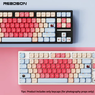 Thai Language PBT Keycap MOA ธีมลูกแมวคีย์บอร์ดแบบกลไกสวิตช์ข้ามปุ่มกดระเหิดห้าด้านขนาดเล็กครบชุด