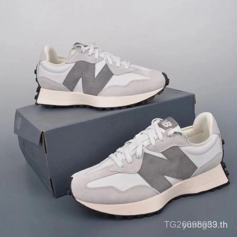 NB 327 รองเท้าวิ่งผู้ใหญ่ Low-Top Premium Contrast Color Grey White 5S9E