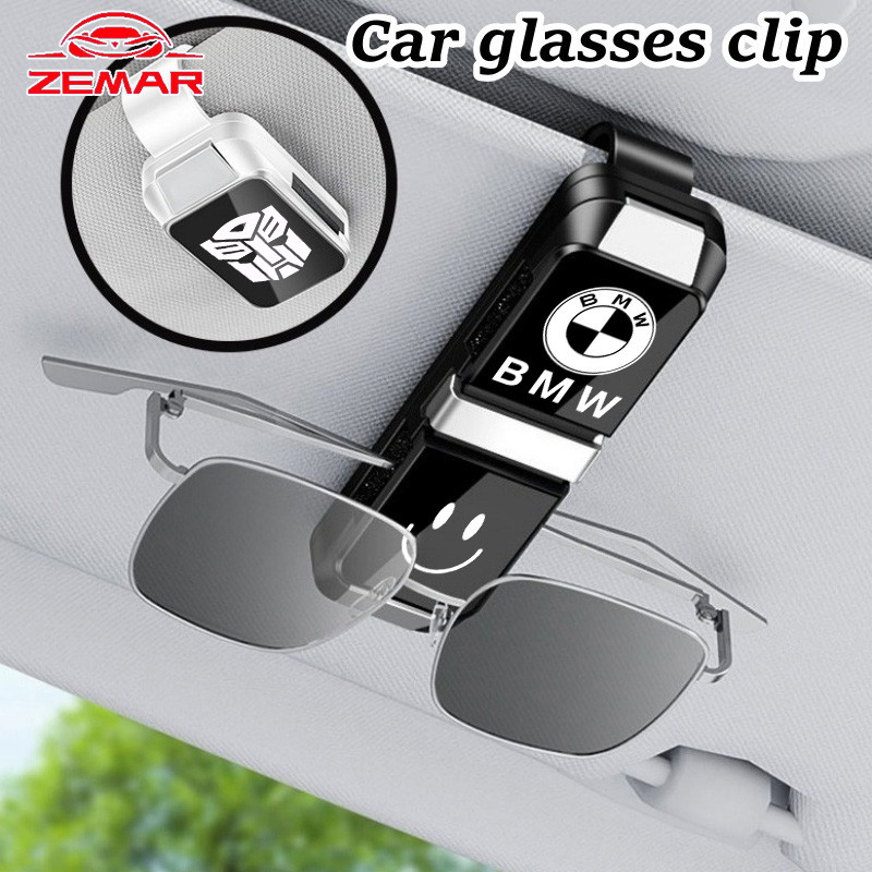 BMW รถแว่นตาผู้ถือแว่นตาคู่คลิปรถแว่นตากันแดดคลิป Sun Visor ผู้ถือแว่นตา Universal การ์ดคลิปตั๋วสําห