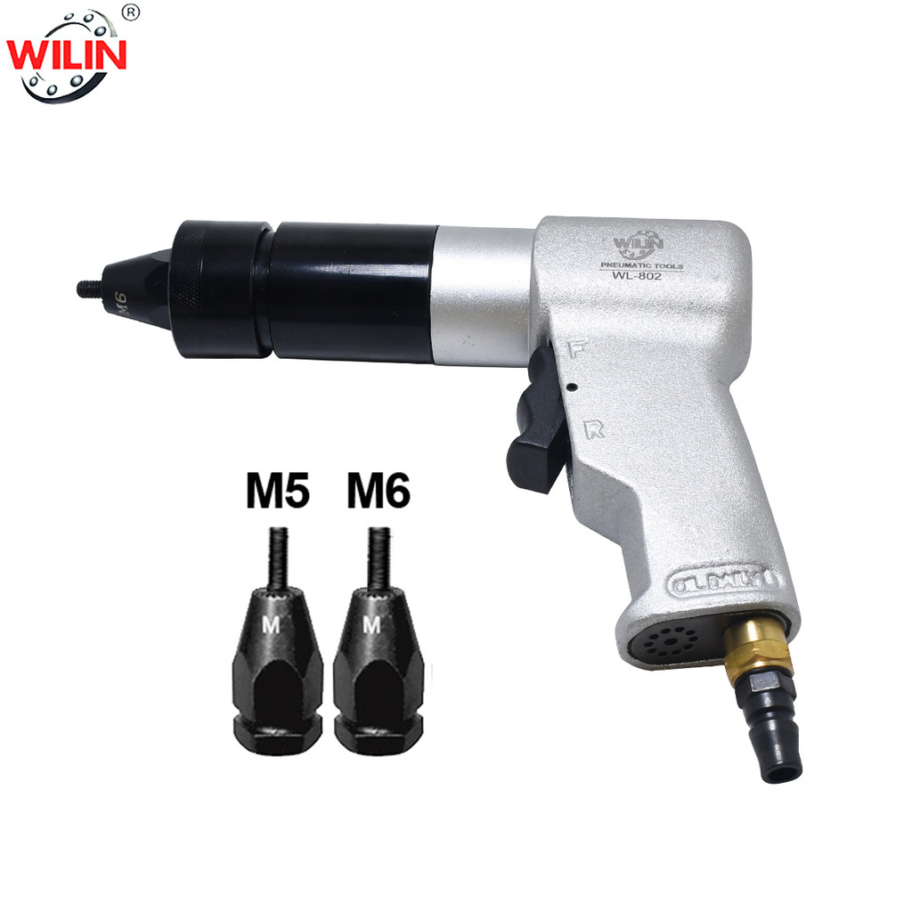 ใหม่ & Original Pneumatic Riveting Gun Pull Nut Automatic Air Riveter Nut Gun เครื่องมือ 1/4 M5/M6