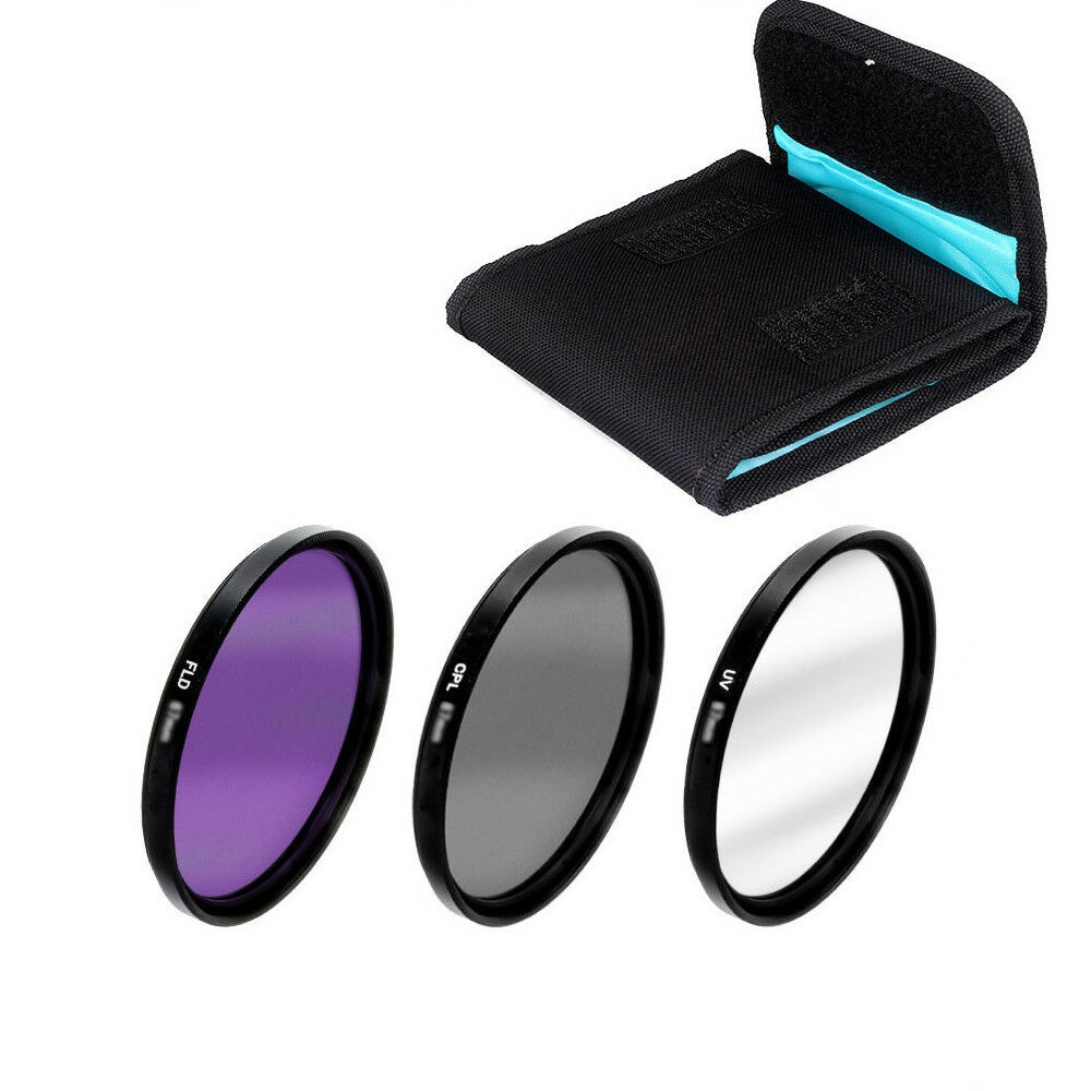 3 in 1 37 43 46 49 52 55 58 62 67 72 77 82mm Lens Filter Kit UV CPL FLD Set with Bag for Sony Pentax