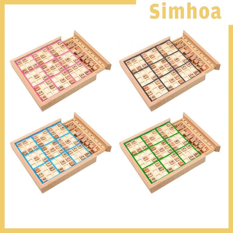 [SIMHOA] ไม้ Sudoku Board Sudoku หมากรุกของเล่นสมอง Teaser ของเล่นคณิตศาสตร์แบบพกพาสําหรับเด็ก
