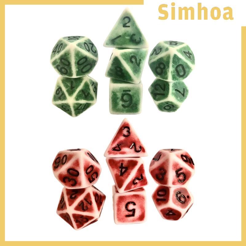[SIMHOA] ลูกเต๋า Polyhedral 7 ลูกเต๋าหลายด้าน D8 D10 D10 D12 D20 สําหรับและมังกร RPG
