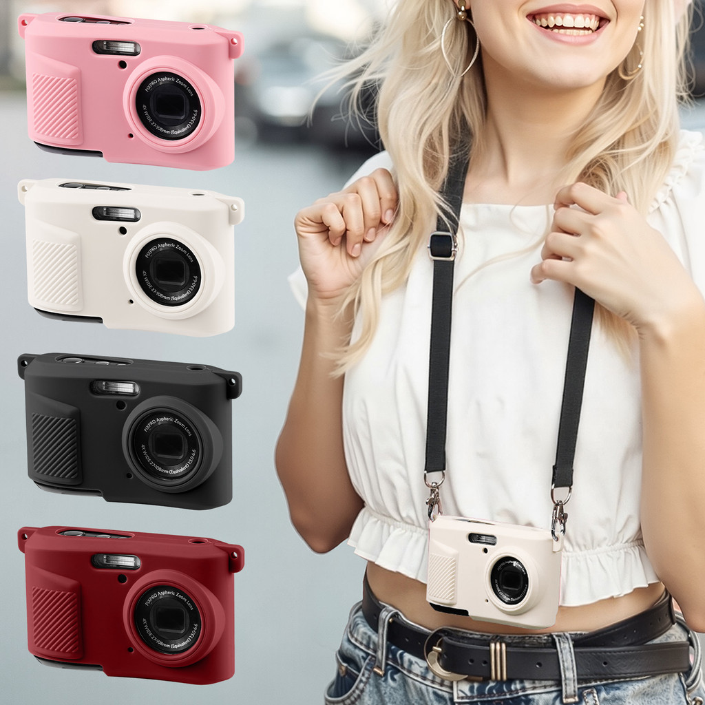 เคสกล้องพร้อมสายคล้องไหล่สําหรับ Kodak PIXPRO FZ45, Easy Hood FZ45 กล้องเคสซิลิโคน Body Skin Travel 