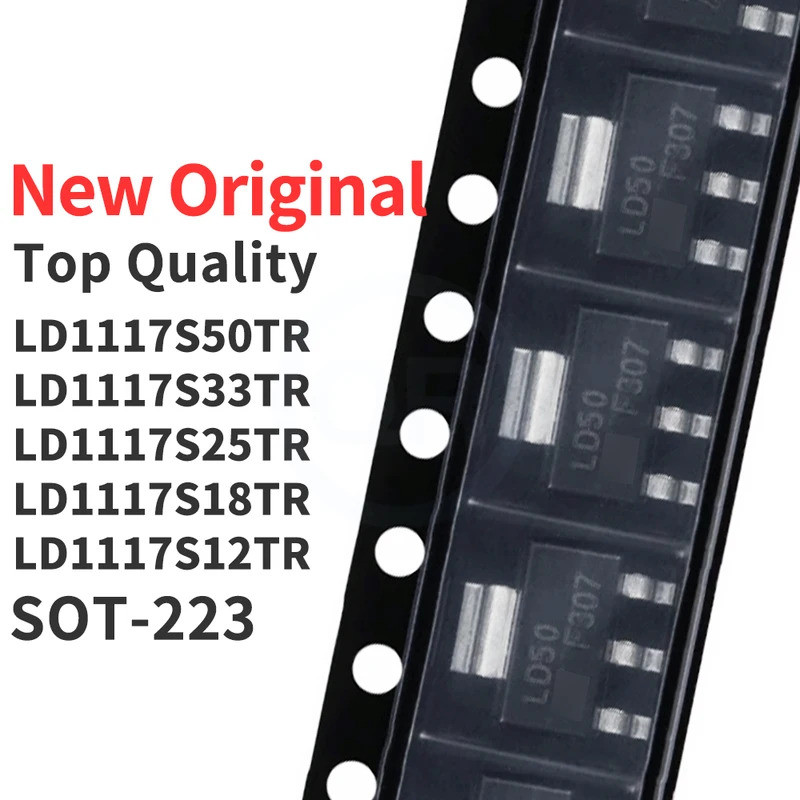 5PCS LD1117S50TR LD1117S33TR LD1117S25TR LD1117S18TR LD1117S12TR SOT-223 ชิปใหม่ic