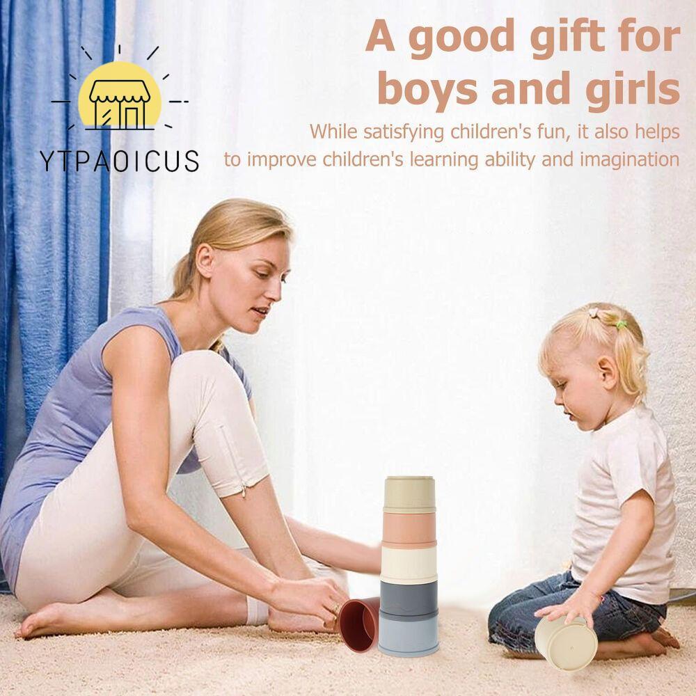 YURUYI ของเล่นเพื่อการศึกษา Funny Stacking Tower Hot Fun Rainbow Cups