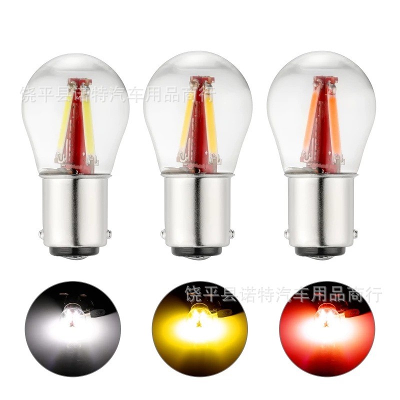 วินาที LED Filament ไฟเบรค 4LED BAY15D 1156 1157 ไฟ LED รถไฟเลี้ยวสัญญาณย้อนกลับ