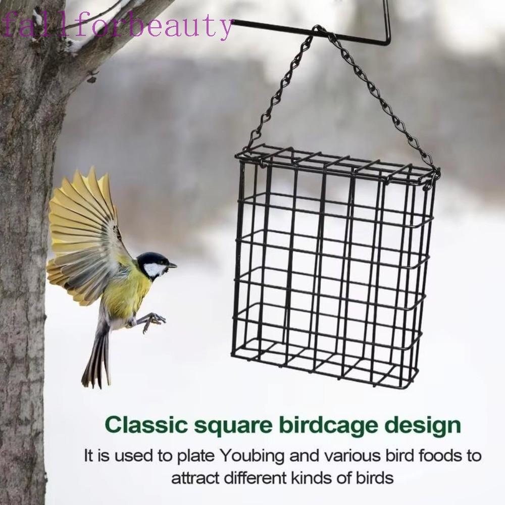 FALLFORBEAUTY Suet Ball Bird Feeder, Rustproof Squirrel Proof Bird Food Supplies, Feeding Supplies M