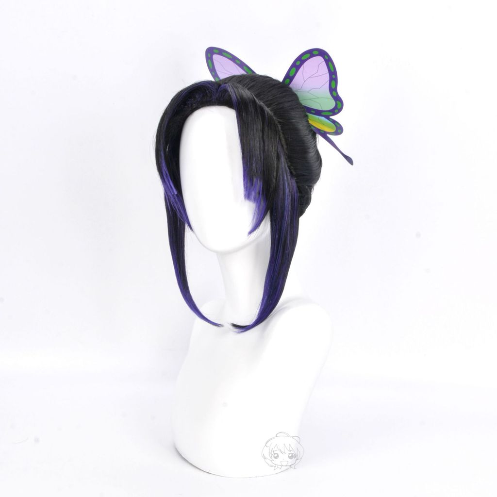 วิกผมสังเคราะห์สั้น Cosplay Kochou Shinobu จาก anime Demon Slayer