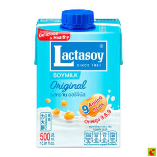 แลคตาซอย น้ำนมถั่วเหลืองยูเอชที รสหวานออริจินัล 500 มล.