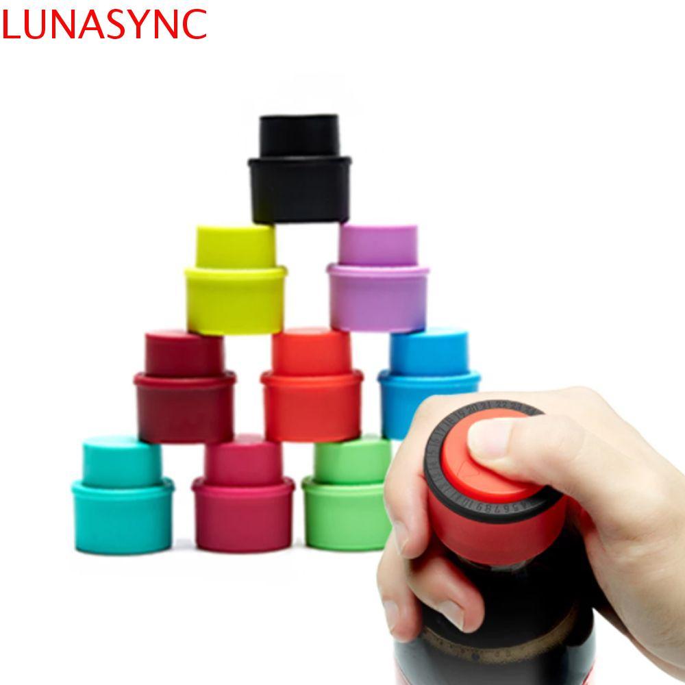 LUNASYNC Stopper Vacuum Fizzy Drink Sealer Inflatable Push Type Soda Saver Lid