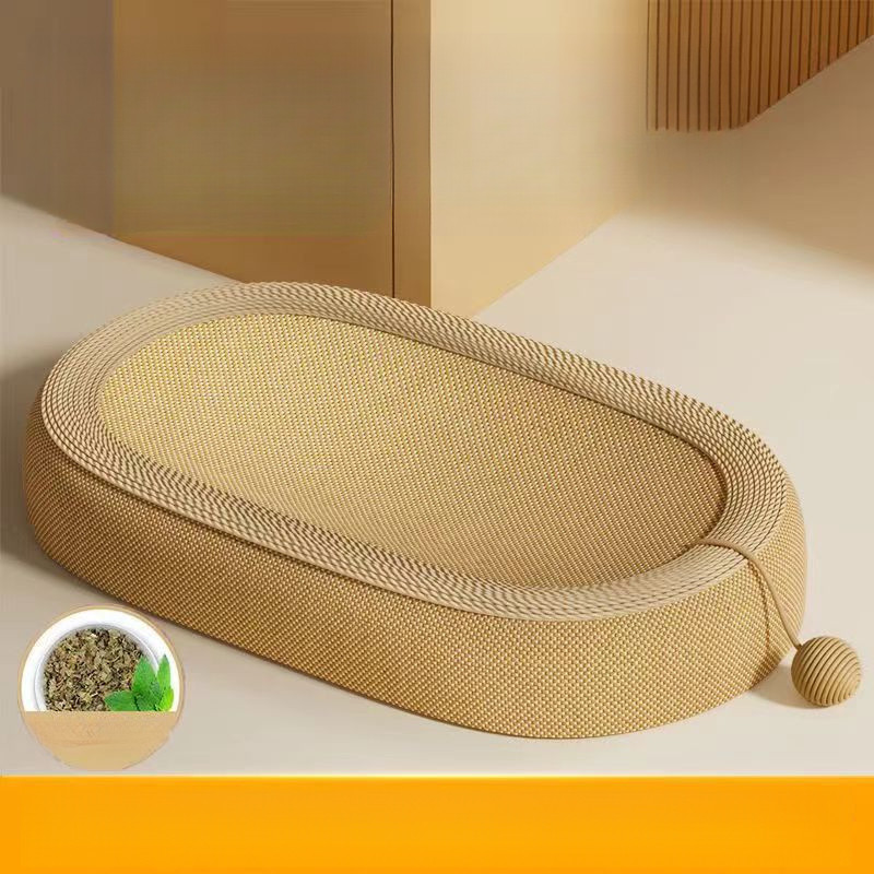 Sisal Cat Scratch Board Cat Litter One Wear-Resistant Non-Dandruff Oval Cat Litter Cat Cat Claw Grin