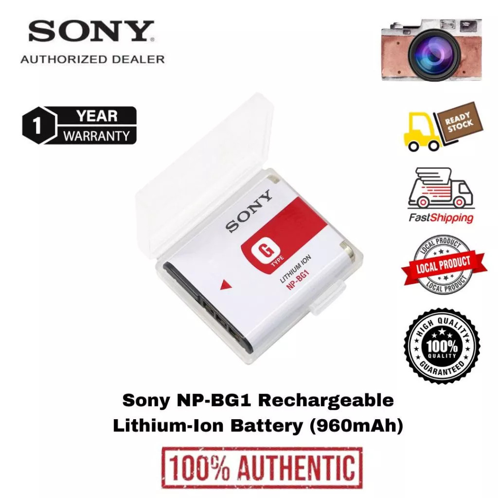 SONY NP-BG1  แบตเตอรี่ และเครื่องชาร์จ NP-FG1 แบตเตอรี่กล้องดิจิตอล สำหรับ SONY-DSC-H3, H7, H9, H10, H20, H50, H55,