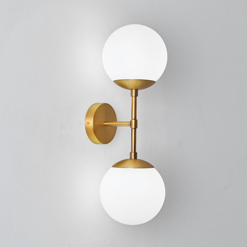 Nordic minimalist glass sphere wall lamp for living room, bedroom, study, hallway, post-modern bedsi