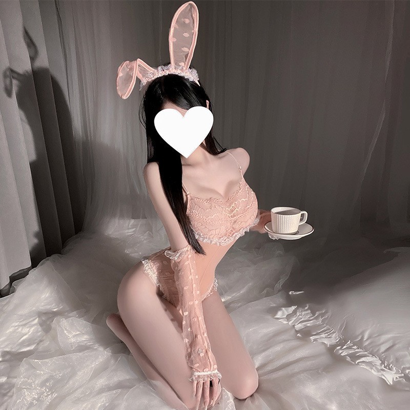 ชุดชั้นในเซ็กซี่ชุดนอนหญิงเซ็กซี่เซ็กซี่มุมมองกลวงเปิดเป้าฟรีชุดกระต่ายคอสเพลย์ชุดกระต่ายซันนี่สนุก 