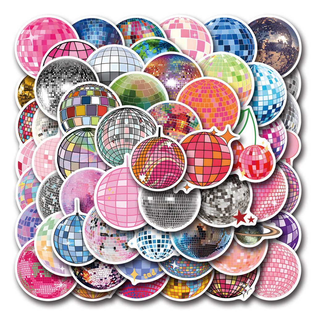55张新款Disco Ball涂鸦贴纸装饰行李箱手机卡通个贴纸55 new Disco Ball sijifacai888.my20260309