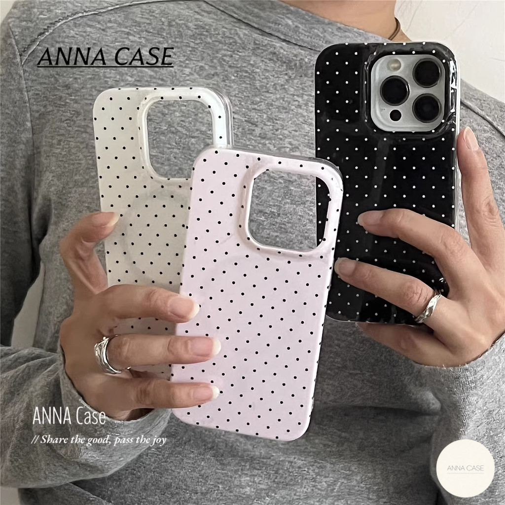 สำหรับ Realme C75 C85 C61 C63 5 C55 5i C65 NOTE 60 50 X C51S C15 C53 C25 C21Y C63  เคส IMD ลายจุดสีดำแฟชั่น